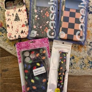 Floral and Checkered Phone Case Set - Multicolor